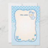 Uitnodiging voor baby shower, het is een jongen (Achterkant)