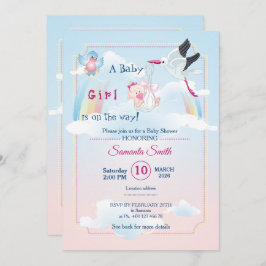 Uitnodiging voor baby shower, het is een meisje