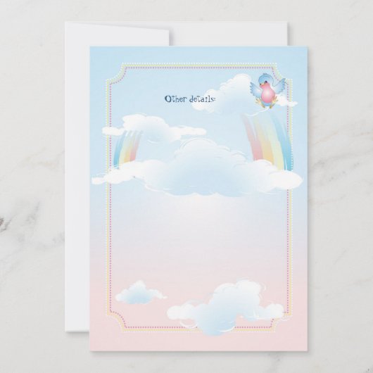 Uitnodiging voor baby shower, het is een meisje (Achterkant)