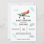 Uitnodiging voor Baby shower in de lucht (Voorkant)