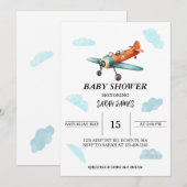 Uitnodiging voor Baby shower in de lucht (Voorkant / Achterkant)