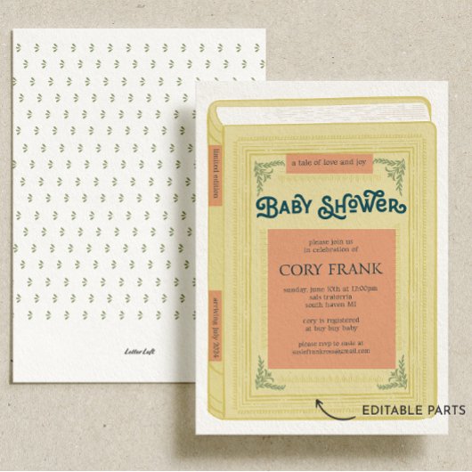 Uitnodiging voor Baby shower in het eBay-winkel