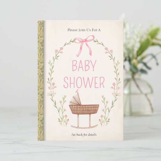 Uitnodiging voor Baby shower in het eBay-winkel (Staand voorkant)