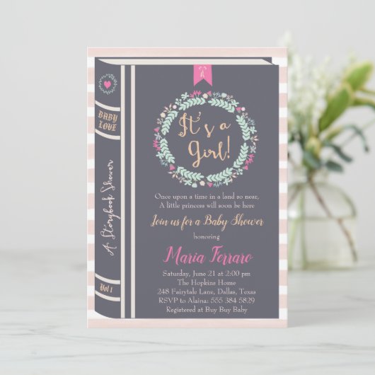 Uitnodiging voor Baby shower in het eBay-winkel (Staand voorkant)