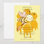 Uitnodiging voor baby shower 'Mama bijenhoning bij (Voorkant / Achterkant)
