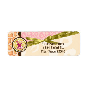 Uitnodiging voor baby shower meisjes roze safari t etiket