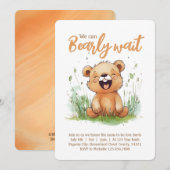 Uitnodiging voor Baby shower met beer als thema (Voorkant / Achterkant)