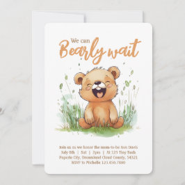Uitnodiging voor Baby shower met beer als thema