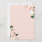 Uitnodiging voor baby shower met Blush Hydrangea (Achterkant)