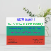 Uitnodiging voor baby shower met Bulgaarse vlag (Staand voorkant)