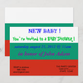 Uitnodiging voor baby shower met Bulgaarse vlag (Voorkant / Achterkant)