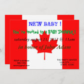Uitnodiging voor baby shower met Canadese vlag (Voorkant / Achterkant)