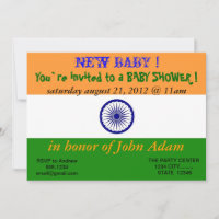 Uitnodiging voor baby shower met de Indiase vlag