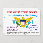 Uitnodiging voor baby shower met de vlag van de Ma (Voorkant / Achterkant)