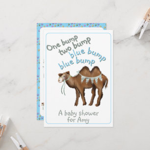 Uitnodiging voor baby shower met één bult twee bul