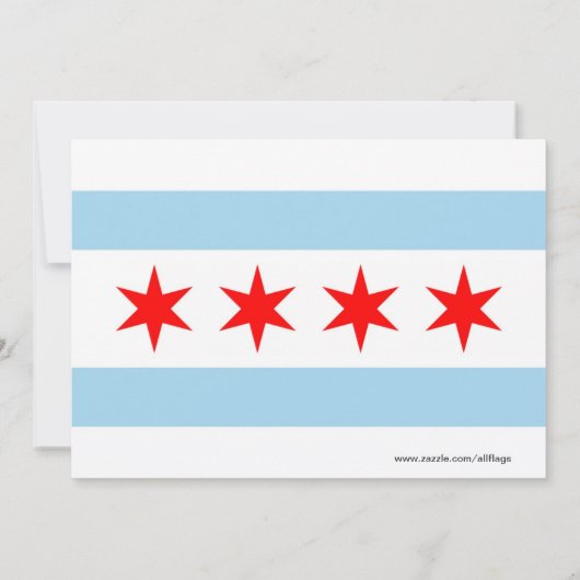 Uitnodiging voor baby shower met Flag of Chicago (Achterkant)