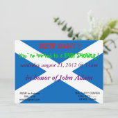 Uitnodiging voor baby shower met Flag of Scotland (Staand voorkant)