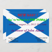 Uitnodiging voor baby shower met Flag of Scotland (Voorkant / Achterkant)