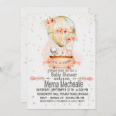 uitnodiging voor baby shower met heteluchtballon (Voorkant / Achterkant)
