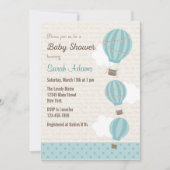 Uitnodiging voor Baby shower met heteluchtballon ( (Voorkant)