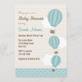 Uitnodiging voor Baby shower met heteluchtballon (