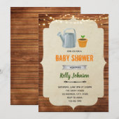 Uitnodiging voor baby shower met kleine spruitjes (Voorkant / Achterkant)