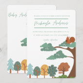 uitnodiging voor Baby shower met natuur thema (Voorkant / Achterkant)