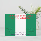 Uitnodiging voor baby shower met Nigeriaanse vlag (Staand voorkant)