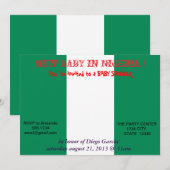 Uitnodiging voor baby shower met Nigeriaanse vlag (Voorkant / Achterkant)