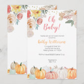 Uitnodiging voor baby shower met roestvrij pompoen (Voorkant / Achterkant)