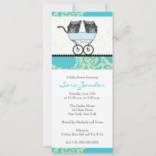 Uitnodiging voor Baby shower met twee stralen - Ba