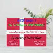 Uitnodiging voor baby shower met vlag van Denemark (Staand voorkant)