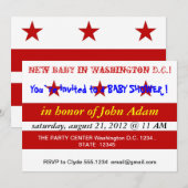 Uitnodiging voor baby shower met vlag van Washingt (Voorkant / Achterkant)
