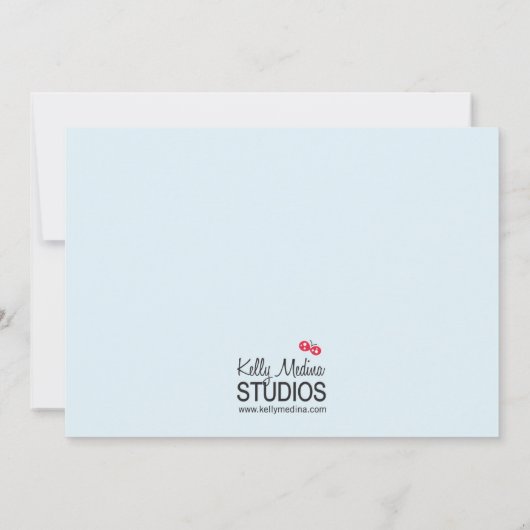 Uitnodiging voor Baby shower met zeilboot (Achterkant)