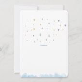 Uitnodiging voor baby shower onder de paraplu (Achterkant)