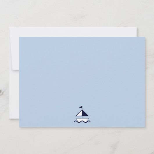 Uitnodiging voor Baby shower op zee/zeilboot/zeema (Achterkant)