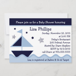 Uitnodiging voor Baby shower op zee/zeilboot/zeema