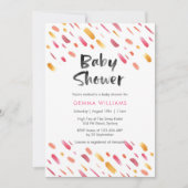 uitnodiging voor baby shower | Roze abstracte verf (Voorkant)