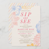 Uitnodiging voor baby shower *SIP en SEE* (Voorkant / Achterkant)