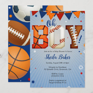 Uitnodiging voor Baby shower - Sports All Star
