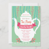 Uitnodiging voor baby shower. Tea Party uitnodigin (Voorkant)