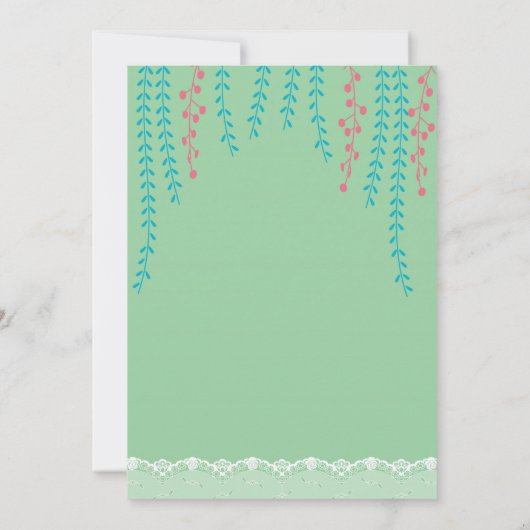 Uitnodiging voor baby shower. Tea Party uitnodigin (Achterkant)