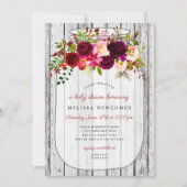 Uitnodiging voor baby shower uit hout van de soort (Voorkant)