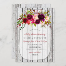 Uitnodiging voor baby shower uit hout van de soort