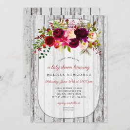 Uitnodiging voor baby shower uit hout van de soort