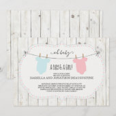 Uitnodiging voor Baby shower uit te zenden voor tw (Voorkant / Achterkant)