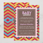 Uitnodiging voor baby shower van aangepaste kleurr (Voorkant / Achterkant)