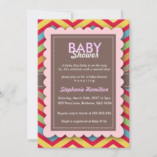 Uitnodiging voor baby shower van aangepaste kleurr