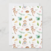 Uitnodiging voor Baby shower van apen (Achterkant)