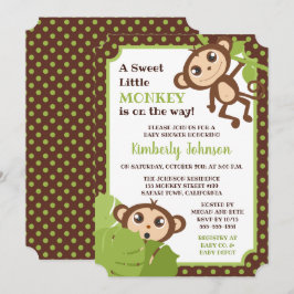 Uitnodiging voor Baby shower van apen